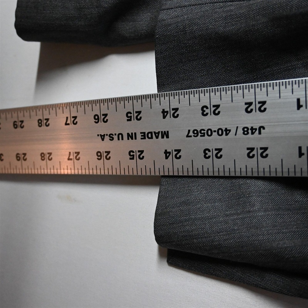 Jos A Bank 42R Gray Herringbone 100% Wool Mens Blazer Suit Jacket Sport Coat - Picture 9 of 12